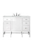Addison 48" Single Vanity Cabinet, Glossy White, W/ 3 Cm Ethereal Noctis Top