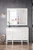 Addison 48" Single Vanity Cabinet, Glossy White, W/ 3 Cm Ethereal Noctis Top