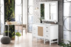 Addison 48" Single Vanity Cabinet, Glossy White, W/ 3 Cm Ethereal Noctis Top