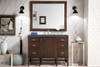 Addison 48" Single Vanity Cabinet, Mid Century Acacia, W/ 3 Cm Charcoal Soapstone Quartz Top