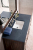 Addison 48" Single Vanity Cabinet, Mid Century Acacia, W/ 3 Cm Charcoal Soapstone Quartz Top