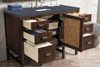 Addison 48" Single Vanity Cabinet, Mid Century Acacia, W/ 3 Cm Charcoal Soapstone Quartz Top