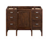 Addison 48" Single Vanity Cabinet, Mid Century Acacia, W/ 3 Cm Charcoal Soapstone Quartz Top