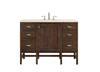 Addison 48" Single Vanity Cabinet, Mid Century Acacia, W/ 3 Cm Eternal Marfil Quartz Top