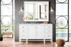 Addison 60" Single Vanity Cabinet , Glossy White, W/ 3 Cm Ethereal Noctis Top