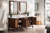 Addison 72" Double Vanity Cabinet, Mid Century Acacia, W/ 3 Cm Ethereal Noctis Quartz Top