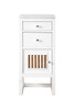 Athens 15" Cabinet W/ Drawers & Door, Glossy White W/ 3 Cm Arctic Fall Solid Surface Top - E645-B15L-GW-3AF