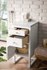 Athens 15" Cabinet W/ Drawers & Door, Glossy White W/ 3 Cm Arctic Fall Solid Surface Top - E645-B15L-GW-3AF