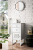 Athens 15" Cabinet W/ Drawers & Door, Glossy White W/ 3 Cm Arctic Fall Solid Surface Top - E645-B15L-GW-3AF