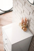 Athens 15" Cabinet W/ Drawers & Door, Glossy White W/ 3 Cm Classic White Quartz Top - E645-B15L-GW-3CLW