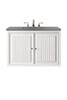Athens 30" Single Vanity Cabinet, Glossy White, W/ 3 Cm Grey Expo Quartz Top
