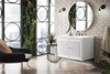 Athens 36" Single Vanity Cabinet, Glossy White, W/ 3 Cm Classic White Quartz Top