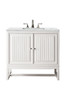 Athens 36" Single Vanity Cabinet, Glossy White, W/ 3 Cm Ethereal Noctis Top