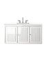 Athens 48" Single Vanity Cabinet, Glossy White, W/ 3 Cm Classic White Quartz Top