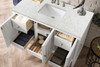 Athens 48" Single Vanity Cabinet, Glossy White, W/ 3 Cm Eternal Jasmine Pearl Quartz Top