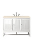 Athens 48" Single Vanity Cabinet, Glossy White, W/ 3 Cm Eternal Marfil Top