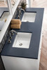 Athens 60" Double Vanity Cabinet, Glossy White, W/ 3 Cm Charcoal Soapstone Quartz Top