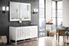 Athens 60" Double Vanity Cabinet, Glossy White, W/ 3 Cm Charcoal Soapstone Quartz Top