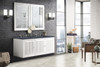 Athens 60" Double Vanity Cabinet, Glossy White, W/ 3 Cm Charcoal Soapstone Quartz Top