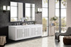 Athens 72" Double Vanity Cabinet, Glossy White, W/ 3 Cm Arctic Fall Solid Surface Countertop