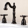 Kingston Brass KB1975BEX Essex Widespread Bathroom Faucet with Plastic Pop-Up, Oil Rubbed Bronze