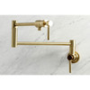Kingston Brass KS4107DL Concord Wall Mount Pot Filler, Brushed Brass