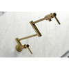 Kingston Brass KS4107DL Concord Wall Mount Pot Filler, Brushed Brass