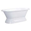 Aqua Eden VCTND603024 60-Inch Cast Iron Double Ended Pedestal Tub (No Faucet Drillings), White