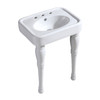 Kingston Brass VPB2268P Derrah 26-Inch Ceramic Console Sink Set, White