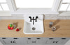 Gourmetier GKTA242119 Arcticstone 24 in. Solid Surface Farmhouse Kitchen Sink with Backsplash, Matte White