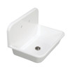 Gourmetier GKTA302119 Arcticstone 30 in. Solid Surface Farmhouse Kitchen Sink with Backsplash, Matte White