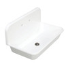 Gourmetier GKTA362119 Arcticstone 36 in. Solid Surface Farmhouse Kitchen Sink with Backsplash, Matte White