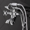 Kingston Brass KS269C Kingston Tub Wall Mount Clawfoot Tub Faucet with Hand Shower, Polished Chrome