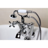 Kingston Brass KS269C Kingston Tub Wall Mount Clawfoot Tub Faucet with Hand Shower, Polished Chrome