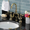 Kingston Brass KS7992AL English Country Bridge Bathroom Faucet with Brass Pop-Up, Polished Brass