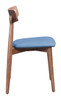 Newman Dining Chair (set Of 2) Walnut & Blue