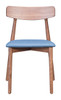 Newman Dining Chair (set Of 2) Walnut & Blue