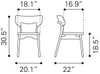 Russell Dining Chair (set Of 2) Walnut & Gray