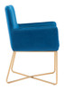 Honoria Arm Chair Blue & Gold