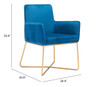 Honoria Arm Chair Blue & Gold