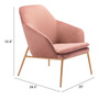 Debonair Arm Chair Pink & Gold