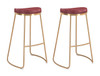 Bree Barstool (set Of 2) Burgundy & Gold