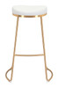 Bree Barstool (set Of 2) White & Gold