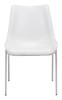 Magnus Dining Chair (set Of 2) White & Silver