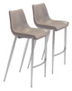 Magnus Bar Chair (set Of 2) Gray & Silver