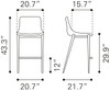 Magnus Bar Chair (set Of 2) Gray & Walnut