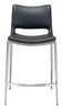 Ace Counter Chair (set Of 2) Black & Silver