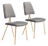 Chloe Dining Chair (set Of 2) Gray & Gold