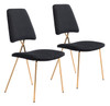 Chloe Dining Chair (set Of 2) Black & Gold