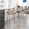 Magnus Counter Chair (set Of 2) Gray & Silver